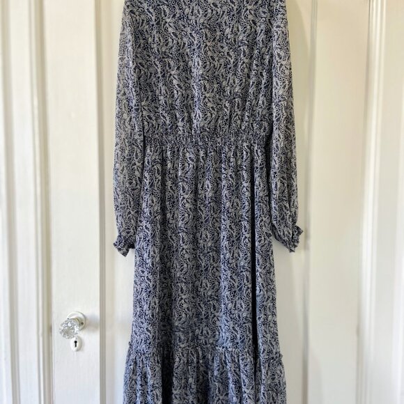 Sezane black and cream paisley print midi dress - Size 38 - Picture 7 of 13